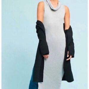 Anthropologie, t.la, Cowl Neck Split MIDI Dress, XS, Gray, Excellent Condition